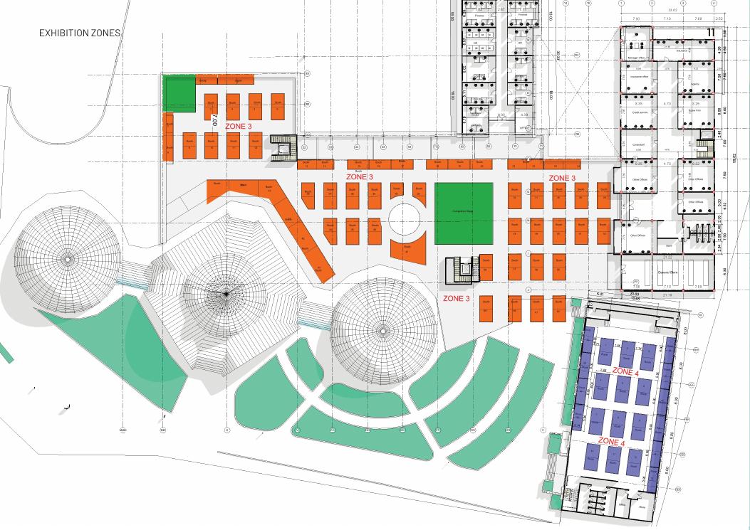 Official Africa Coffee Fest floor plan for Zones 3 and 4
